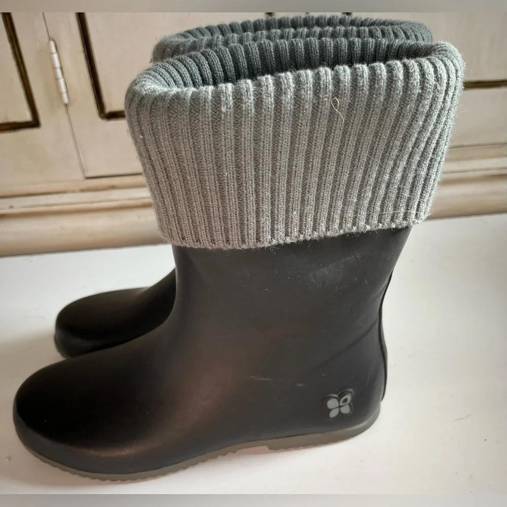 Women’s Butterfly Twists of London Eton Wellington Boots EU 36 US 6 black gray